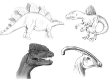 Load image into Gallery viewer, Drawing Dinosaurs - How to draw dinosaurs for absolute beginners