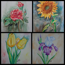 Load image into Gallery viewer, How to Paint Flowers In Water Colors Step by Step Lessons